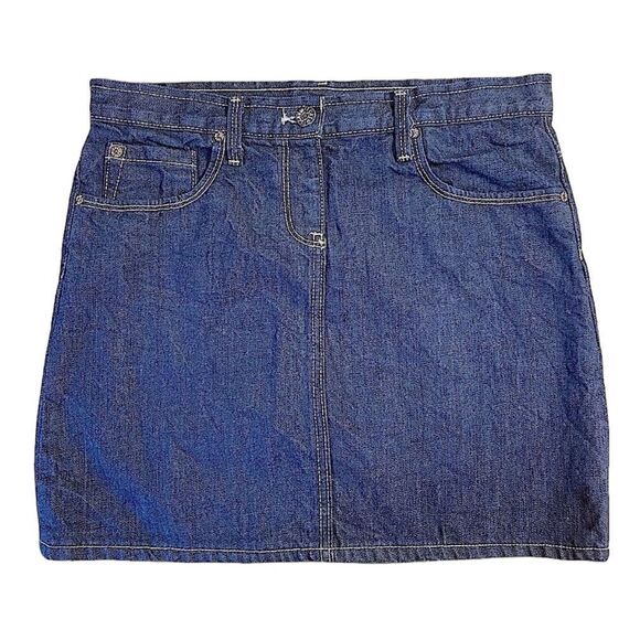 J.Crew Crinkle Effect Blue Denim Jean Mini Skirt Size S - Picture 1 of 7